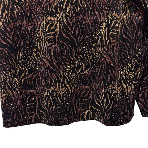 Elementz Metallic Glitter Jacket  Attached Velvet Cami Size XL Holiday Elegant - Picture 8 of 13